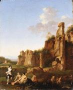 Jan van Haensbergen Landscape with bathing women France oil painting artist